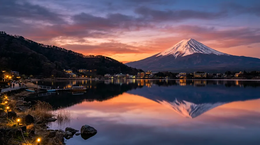 補助線がなく、富士山が中央から右にずれた位置にある直したあとの写真